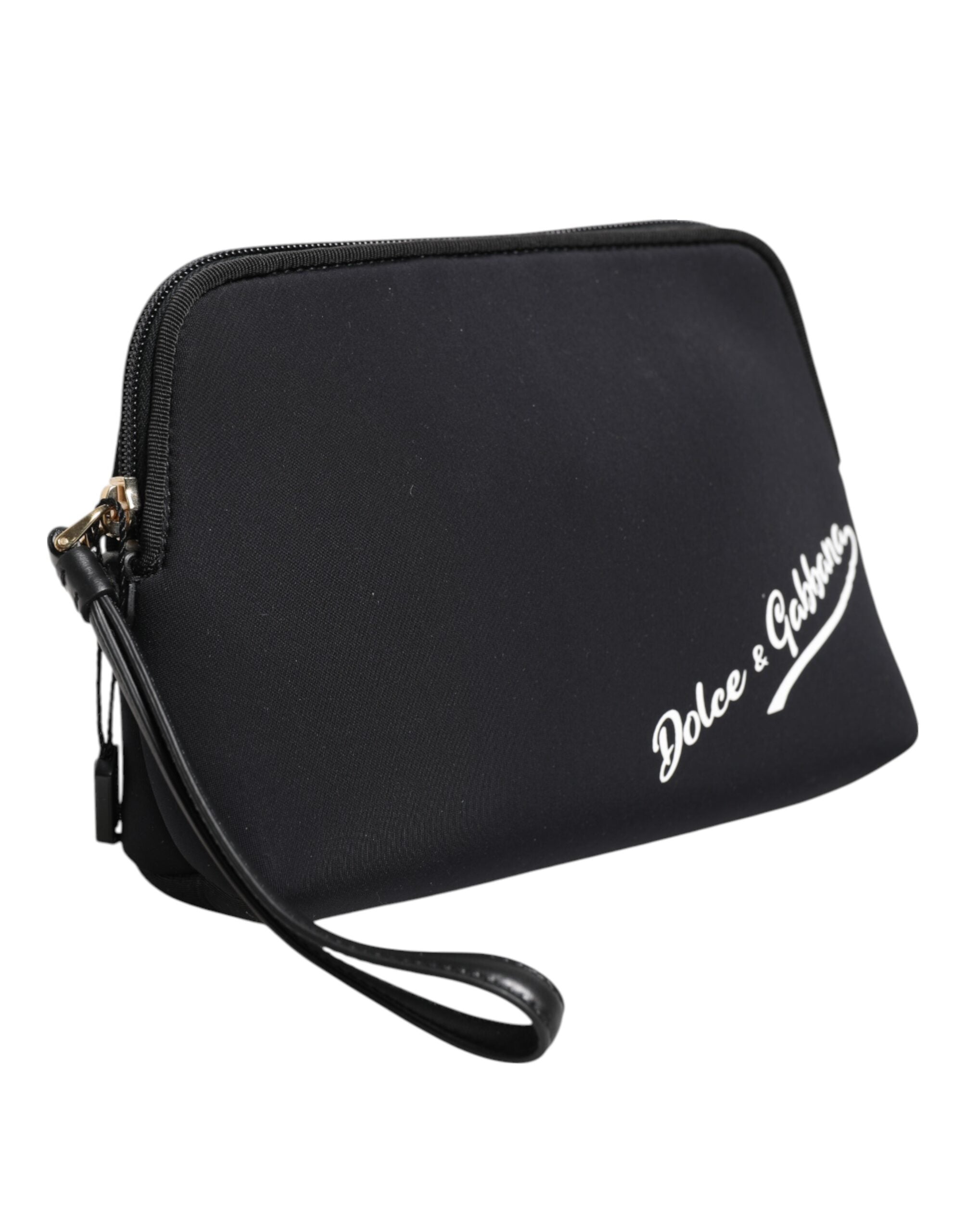 Dolce & Gabbana Black Solid Nylon DG LogoPrint Clutch Zip Borse Pouch Bag Dolce & Gabbana