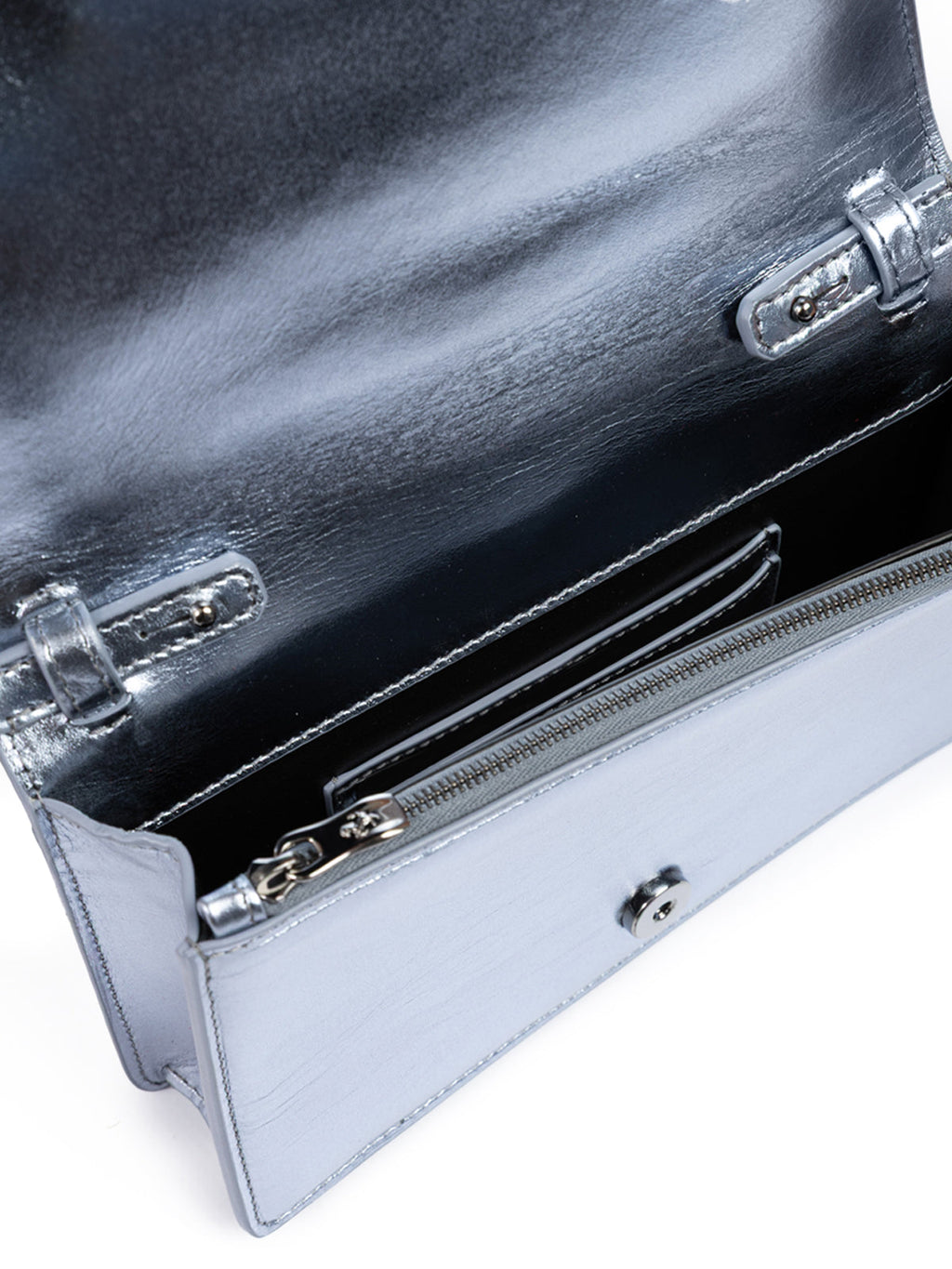 Ferrari Metal light blue GT patent leather bag with chain Ferrari