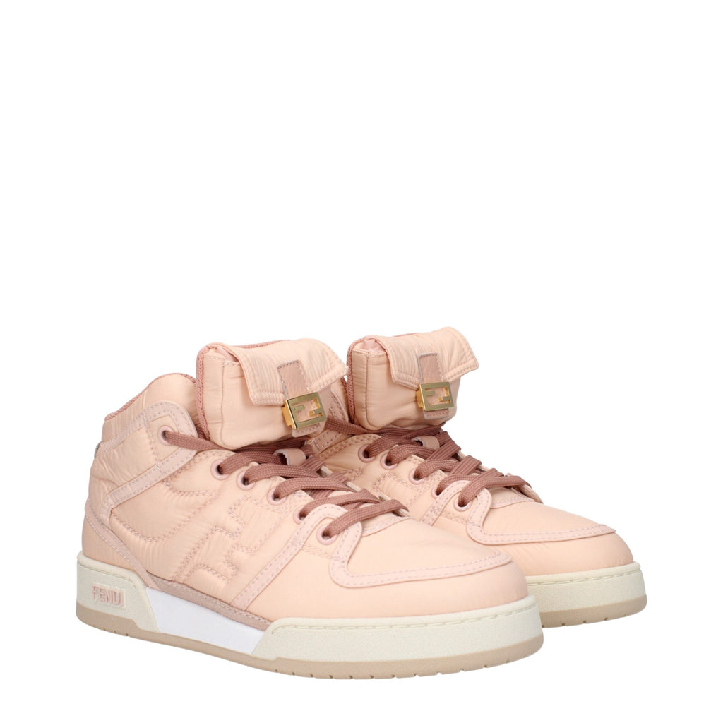 Fendi Pink Nylon High Top Sneakers Fendi