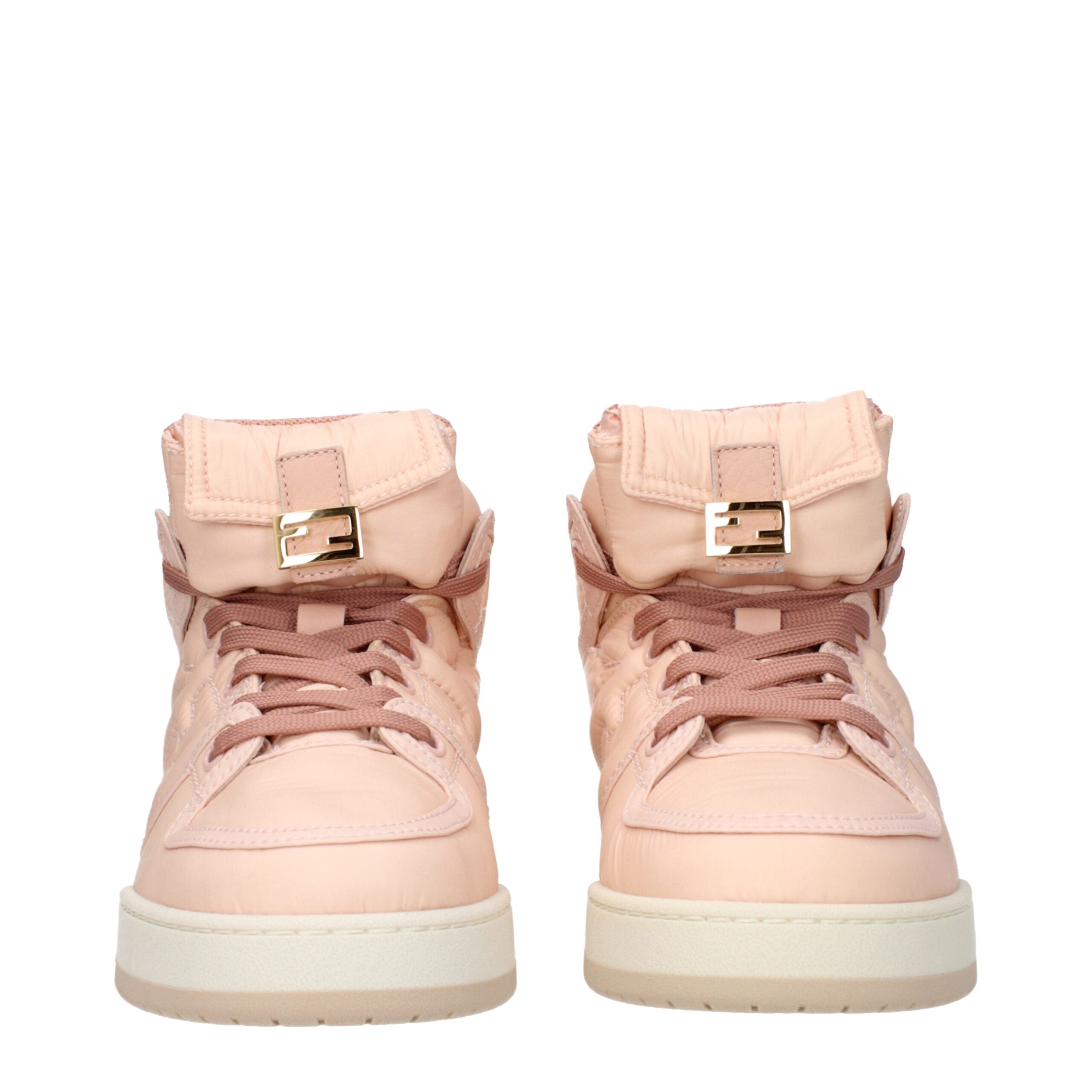 Fendi Pink Nylon High Top Sneakers Fendi