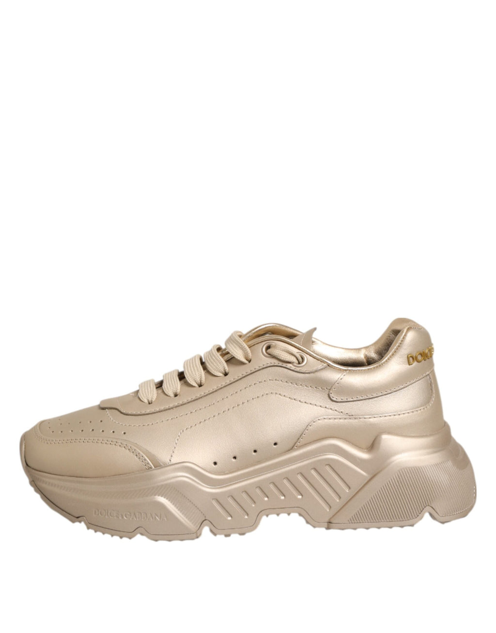 Dolce & Gabbana Gold Leather Daymaster Women Sneaker Shoes Dolce & Gabbana