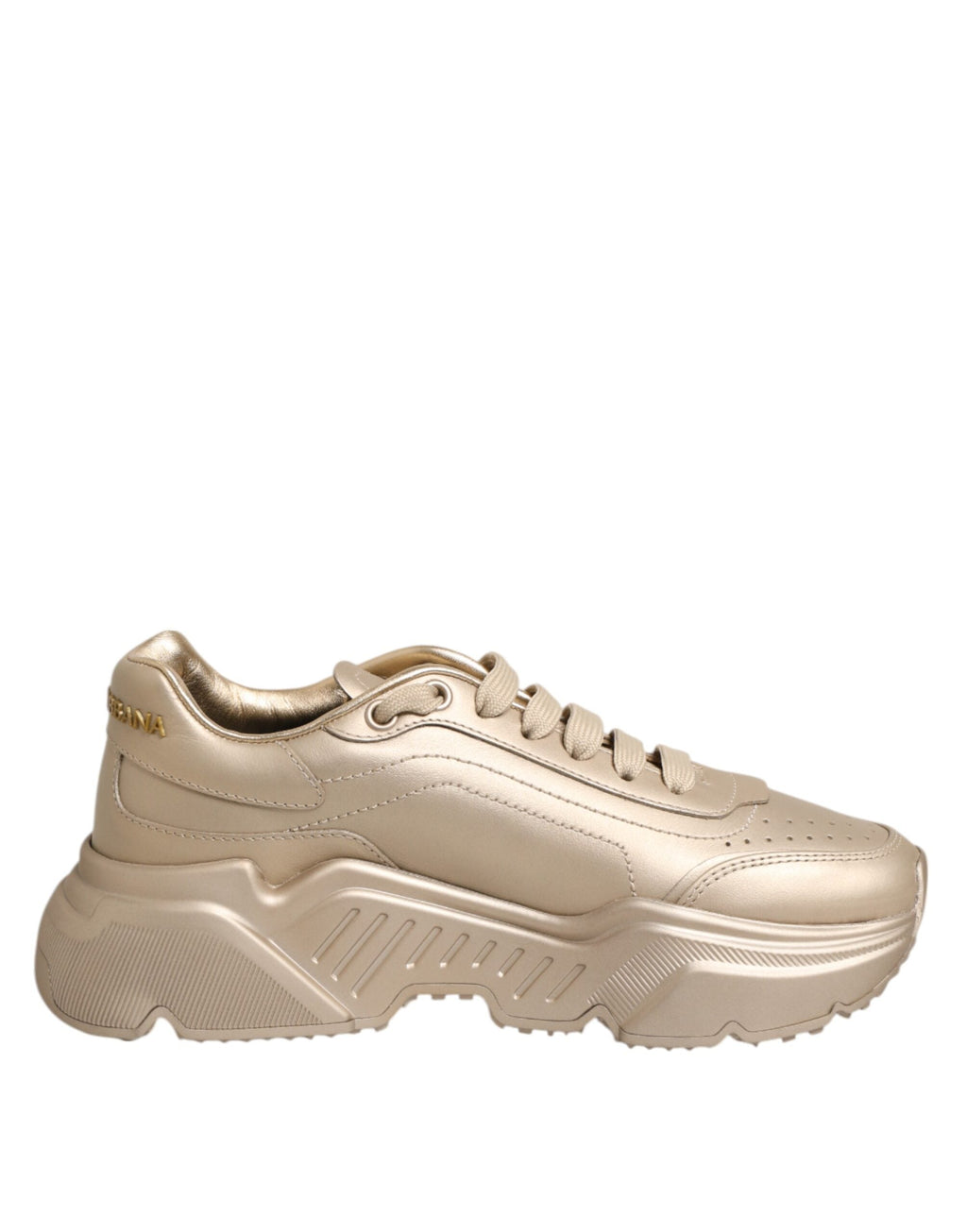 Dolce & Gabbana Gold Leather Daymaster Women Sneaker Shoes Dolce & Gabbana