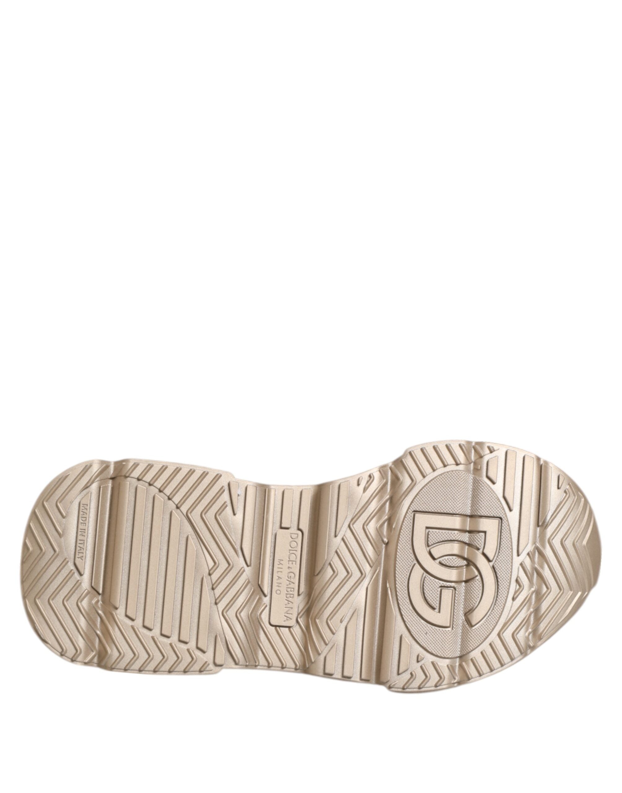 Dolce & Gabbana Gold Leather Daymaster Women Sneaker Shoes Dolce & Gabbana