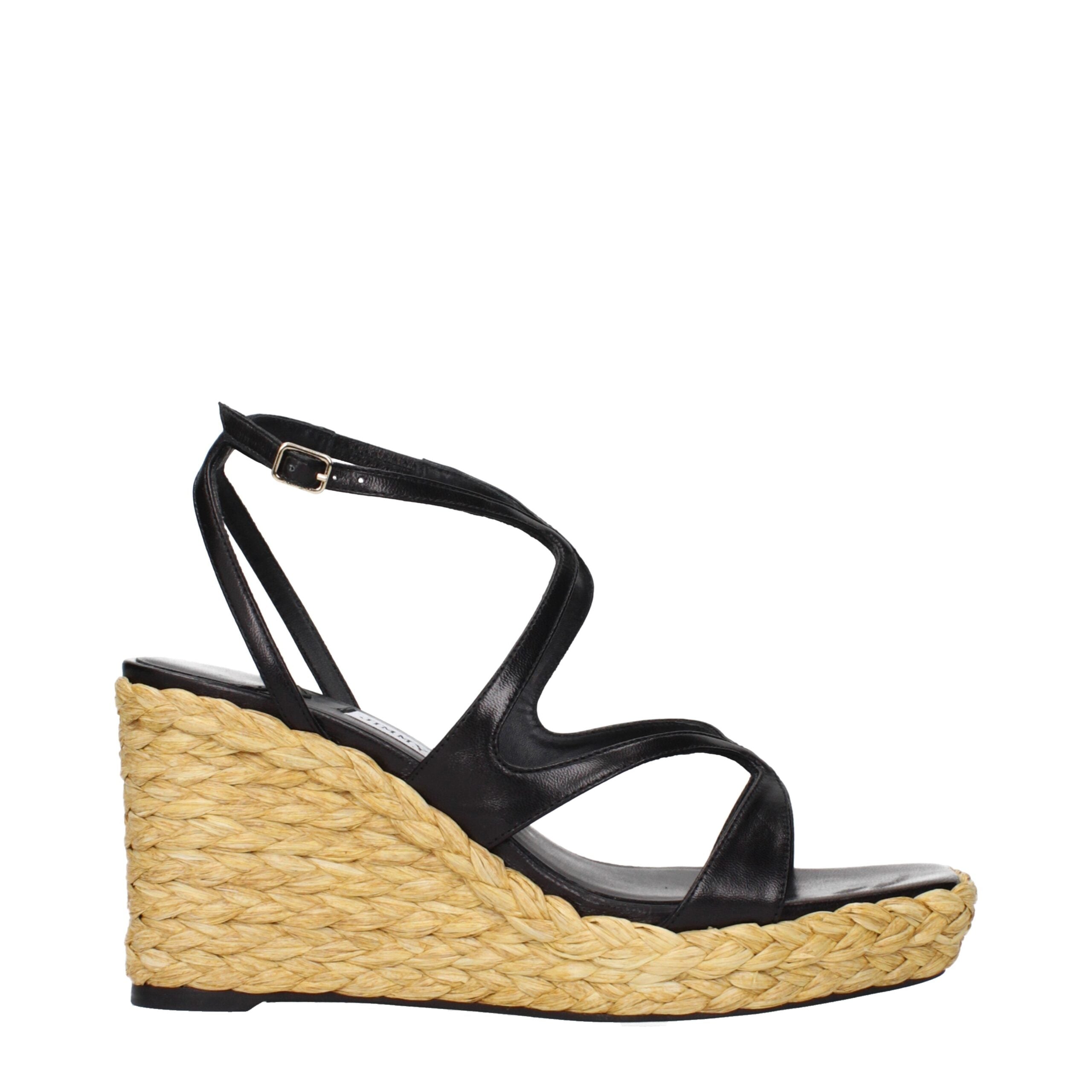Jimmy Choo Black Leather Wedge Sandals Jimmy Choo