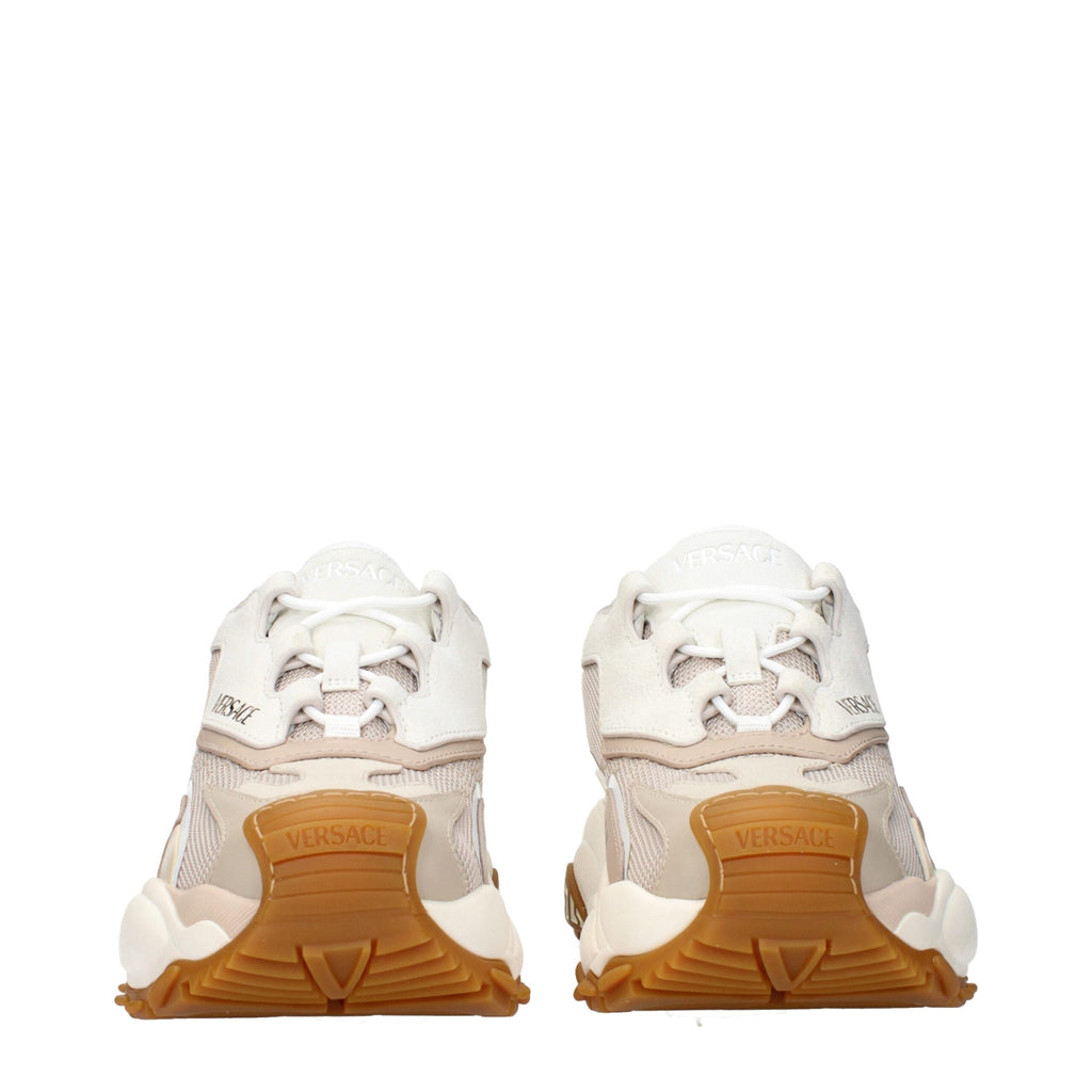 Versace Beige Fabric Chunky Sneakers Versace