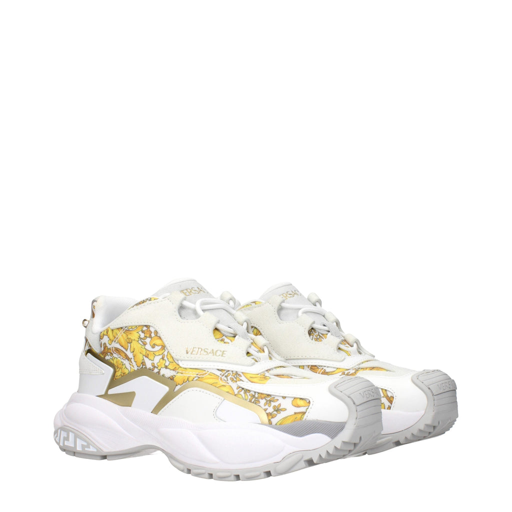 Versace Gold Fabric Low Top Sneakers Versace