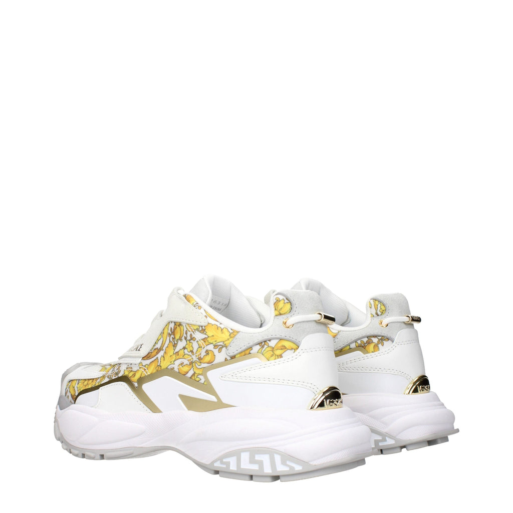 Versace Gold Fabric Low Top Sneakers Versace