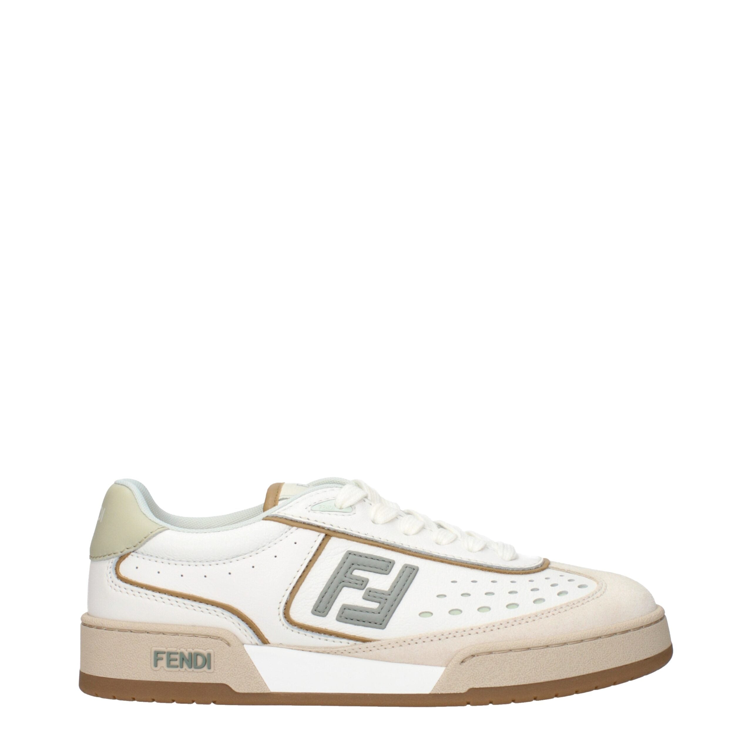 Fendi White Leather Low Top Sneakers Fendi