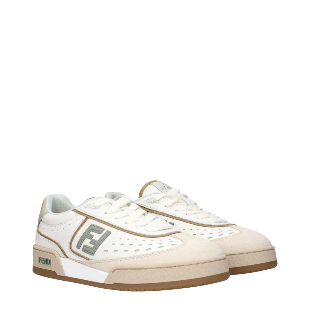 Fendi White Leather Low Top Sneakers Fendi
