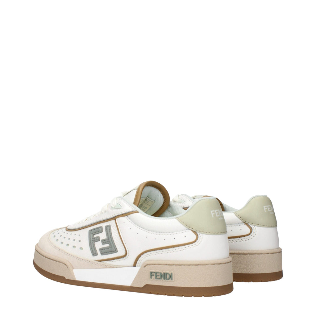 Fendi White Leather Low Top Sneakers Fendi