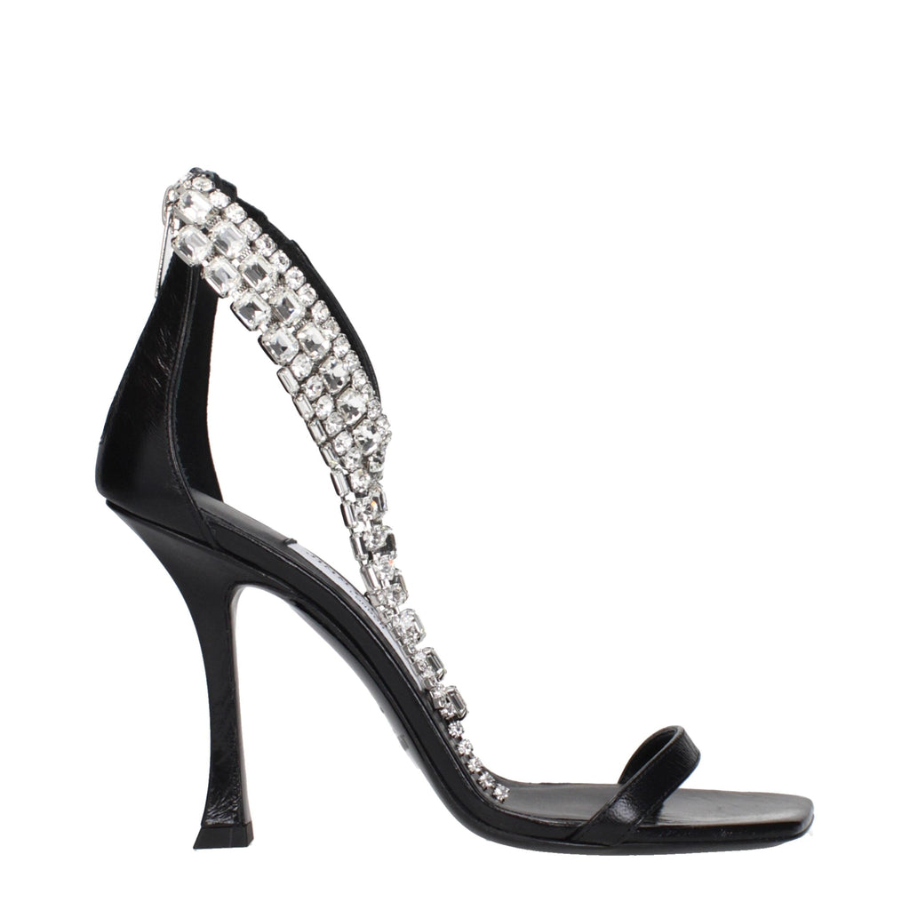 Jimmy Choo Black Leather Stiletto Heel Sandals Jimmy Choo