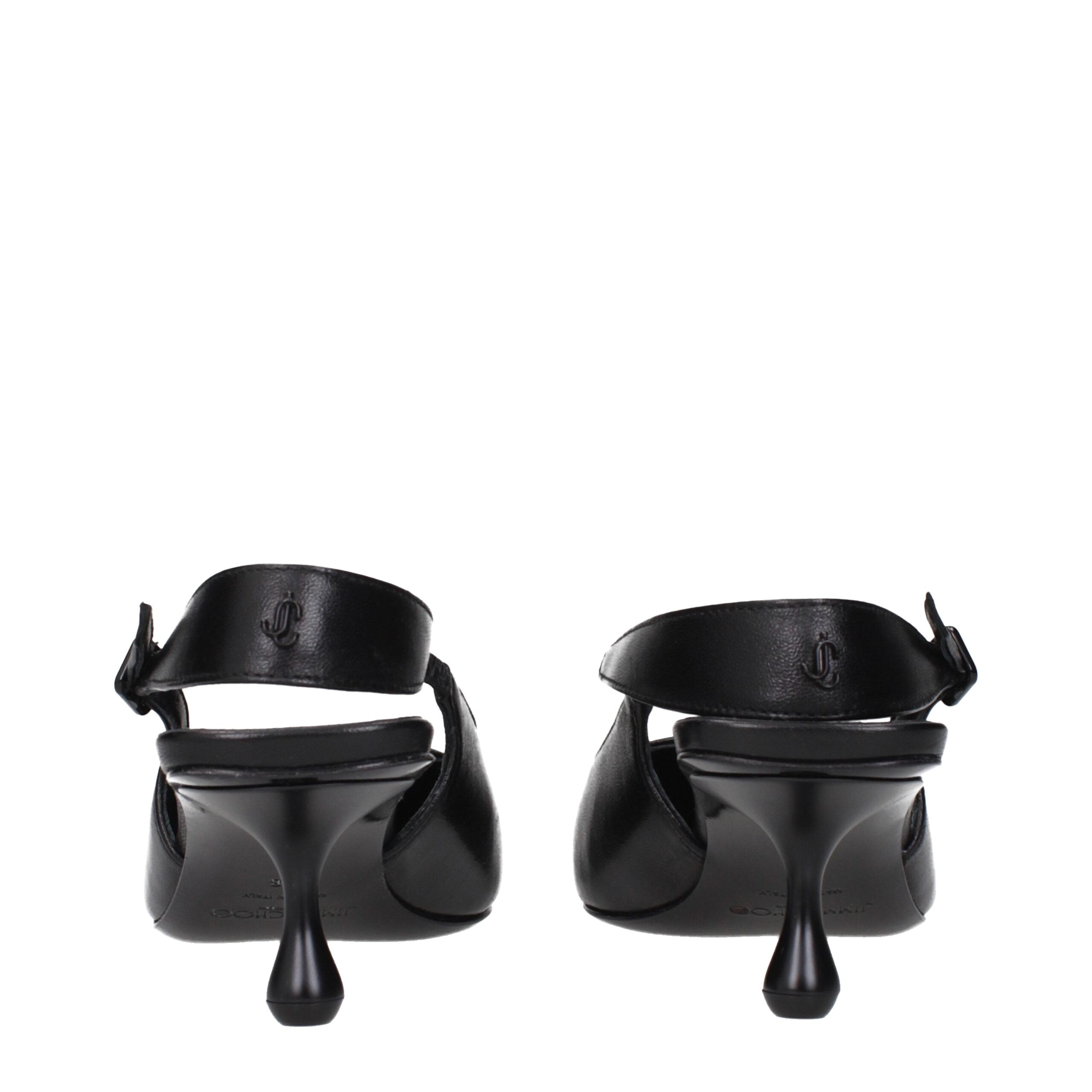 Jimmy Choo Black Leather Flat Sandals Jimmy Choo