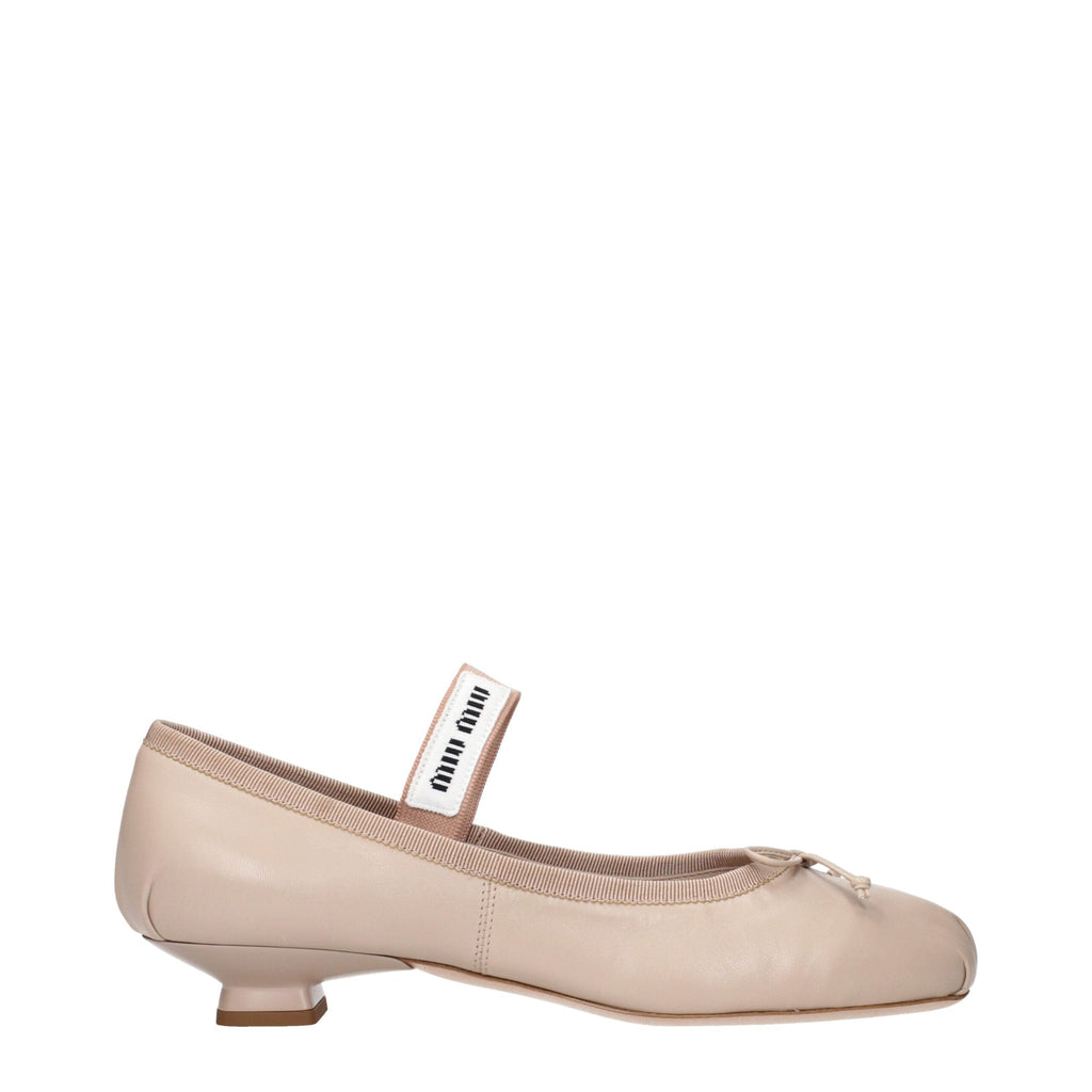Miu Miu Pink Leather Ballet Flats Miu Miu