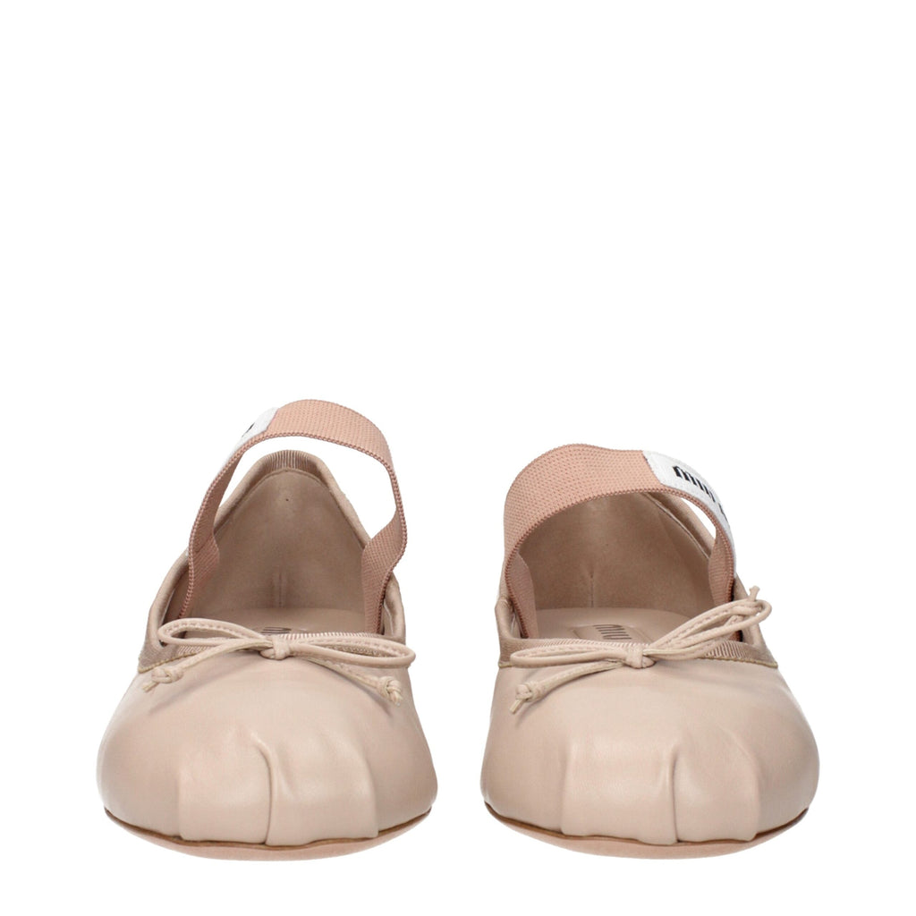 Miu Miu Pink Leather Ballet Flats Miu Miu