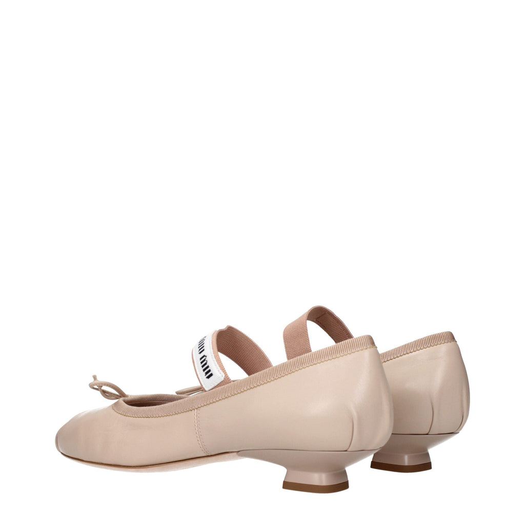 Miu Miu Pink Leather Ballet Flats Miu Miu