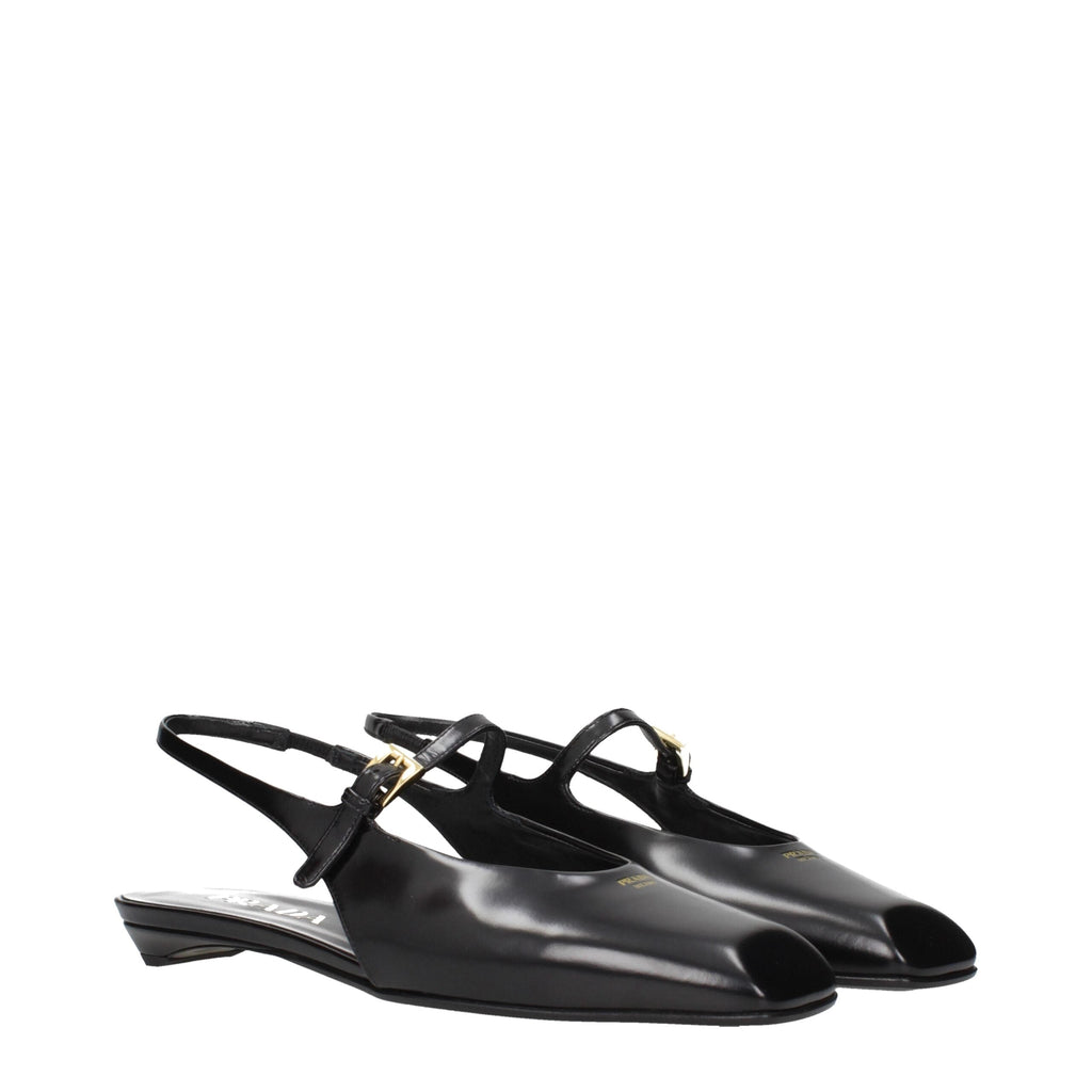 Prada Black Leather Sandals Prada