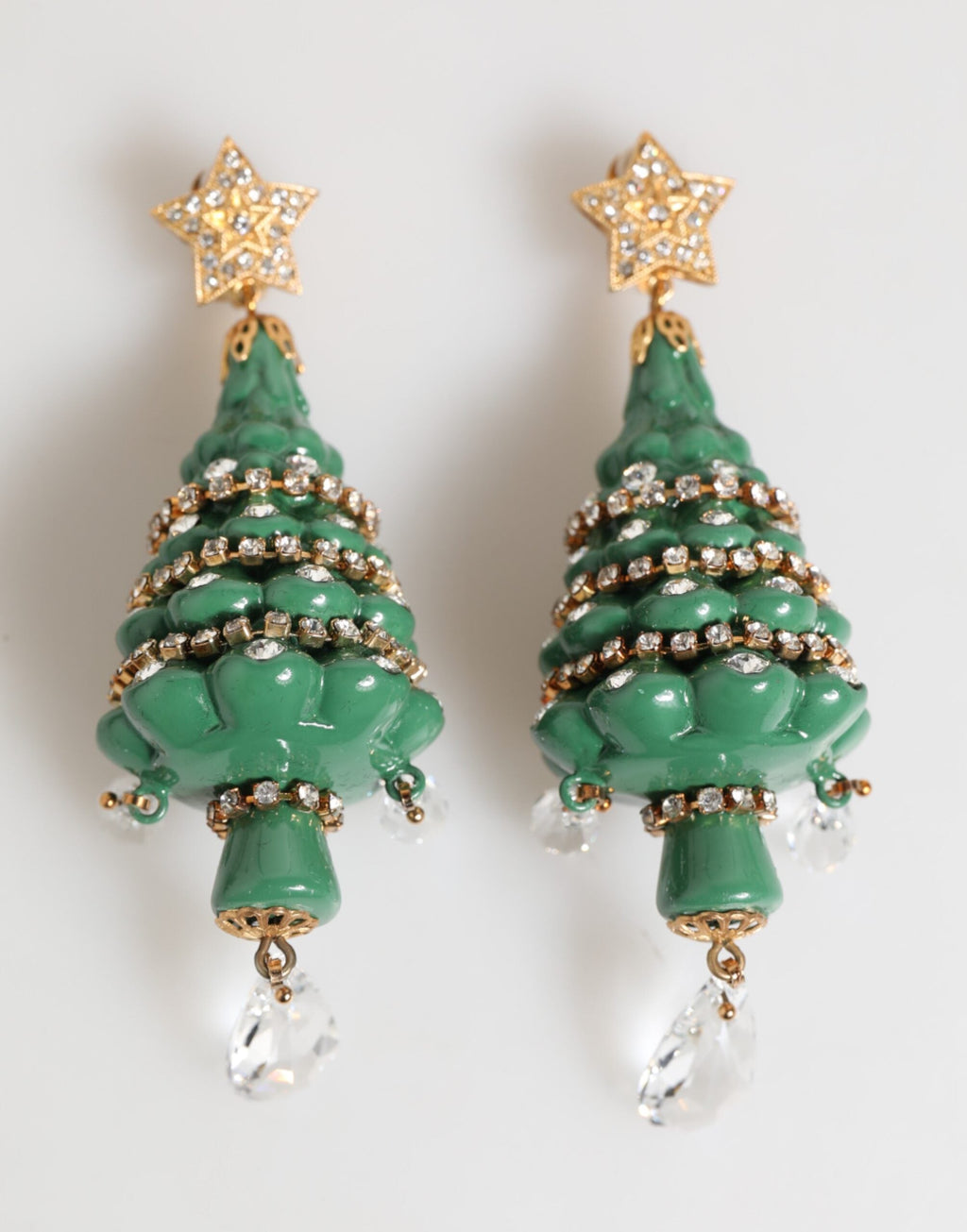 Dolce & Gabbana Gold Brass Multicolour Christmas Tree Earrings Dolce & Gabbana