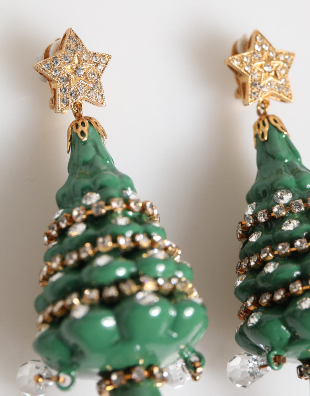 Dolce & Gabbana Gold Brass Multicolour Christmas Tree Earrings Dolce & Gabbana