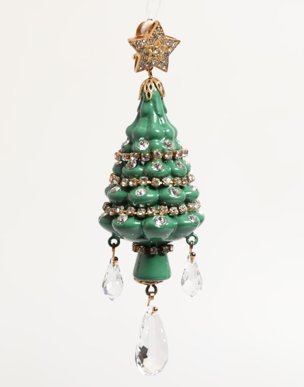 Dolce & Gabbana Gold Brass Multicolour Christmas Tree Earrings Dolce & Gabbana