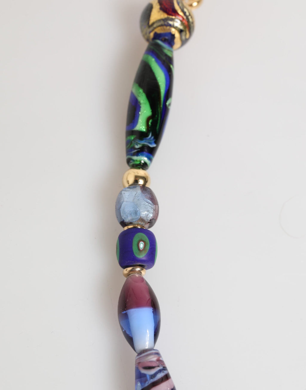 Dolce & Gabbana Multicolor Murano Glass Beads Gold Brass Chain Jewelry Necklace Dolce & Gabbana