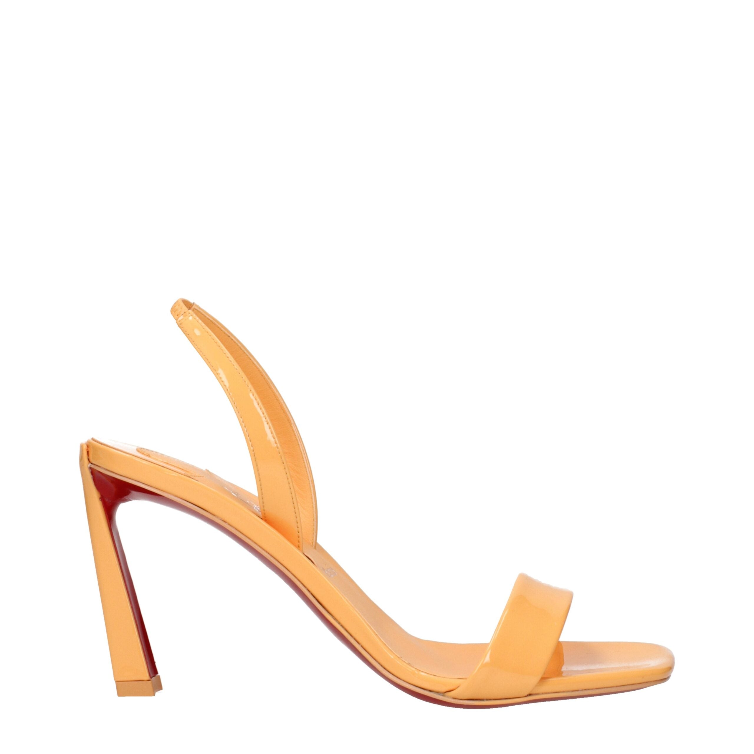 Christian Louboutin Orange Leather Stiletto Heel Sandals Christian Louboutin