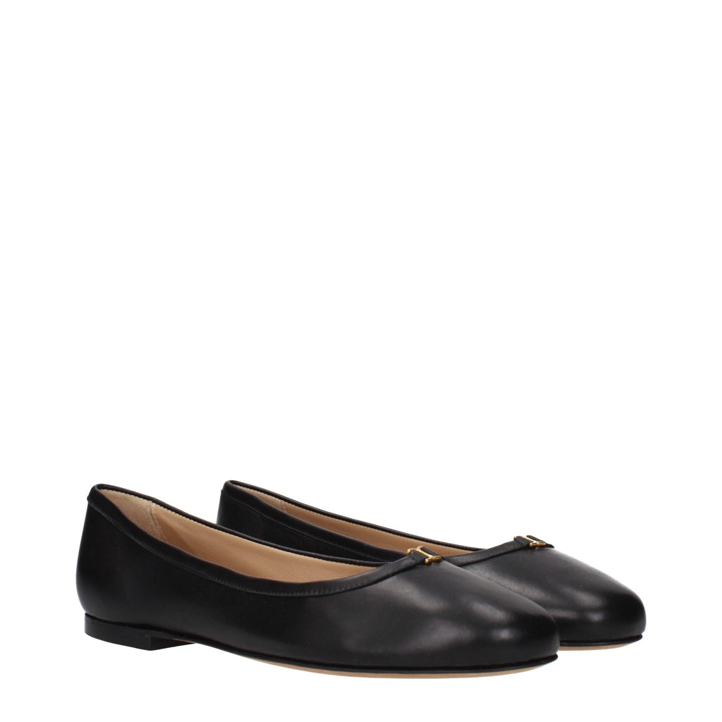 Chloé Black Leather Ballet Flats Chloé