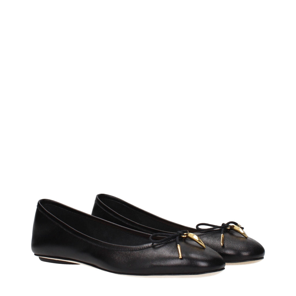 Chloé Black Leather Ballet Flats Chloé