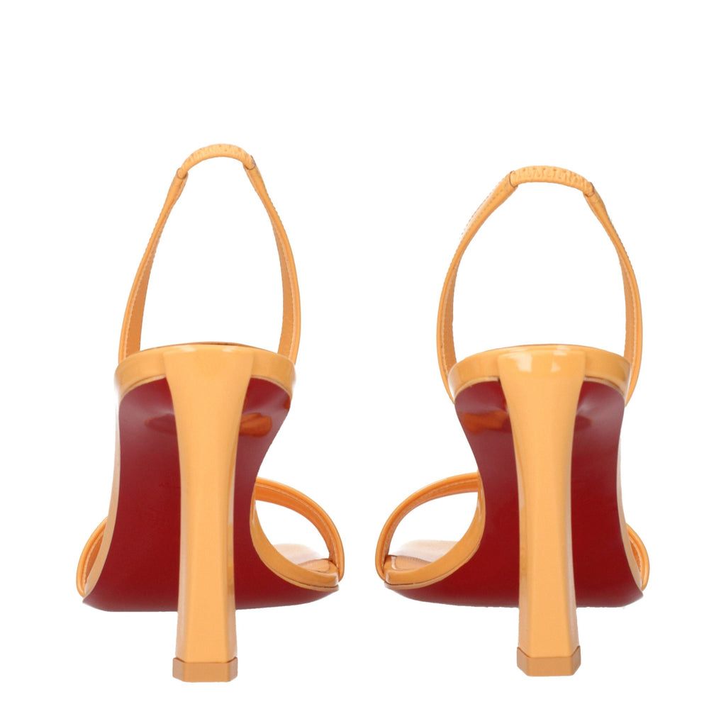 Christian Louboutin Orange Leather Stiletto Heel Sandals Christian Louboutin