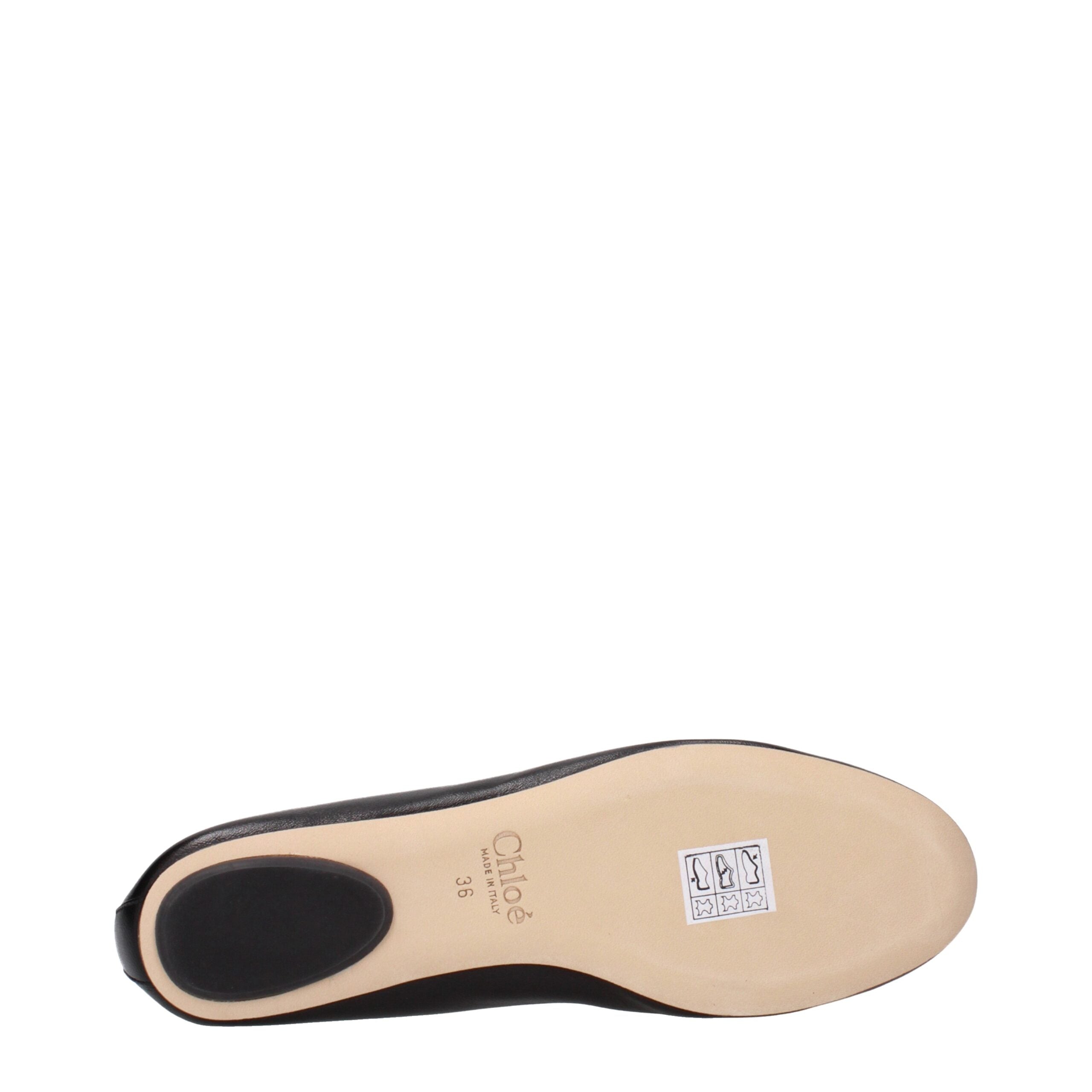 Chloé Black Leather Ballet Flats Chloé