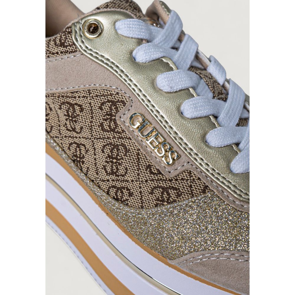 Guess Beige Polyester Sneaker Guess