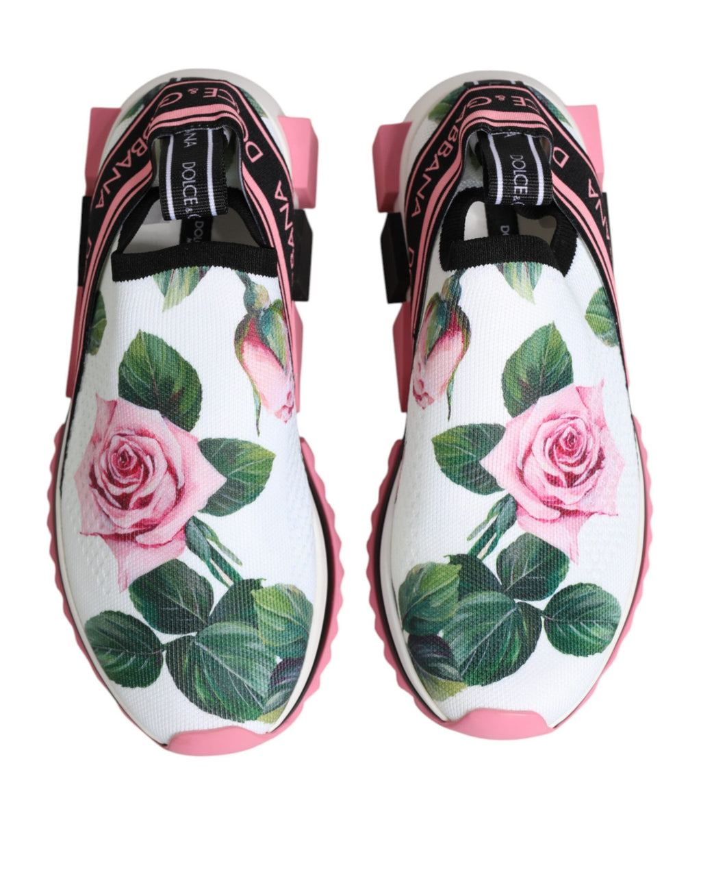Dolce & Gabbana White Rose Print Sorrento Sneakers Shoes Dolce & Gabbana