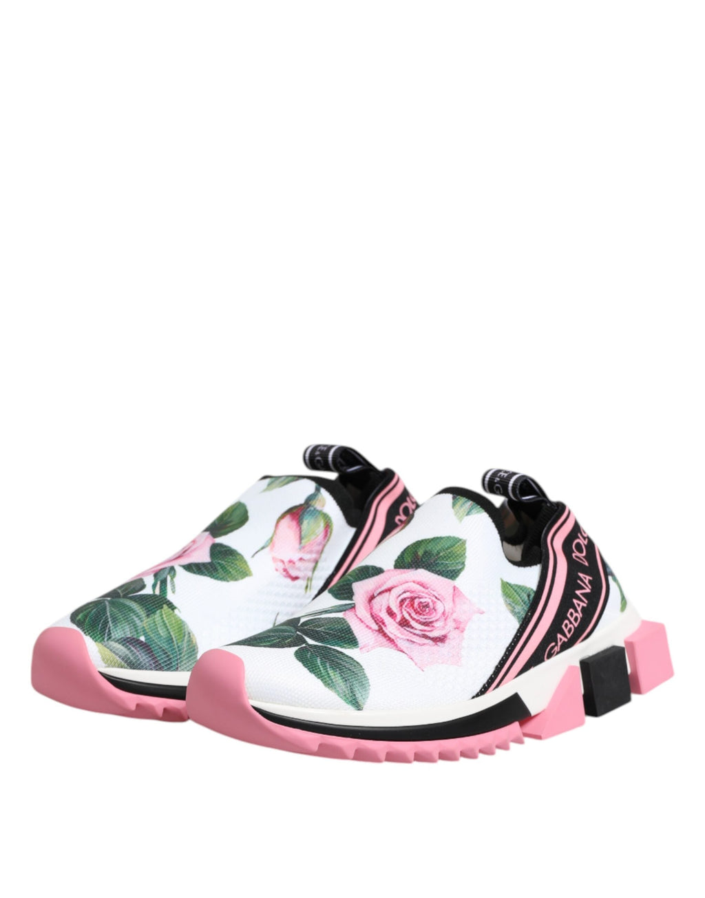 Dolce & Gabbana White Rose Print Sorrento Sneakers Shoes Dolce & Gabbana