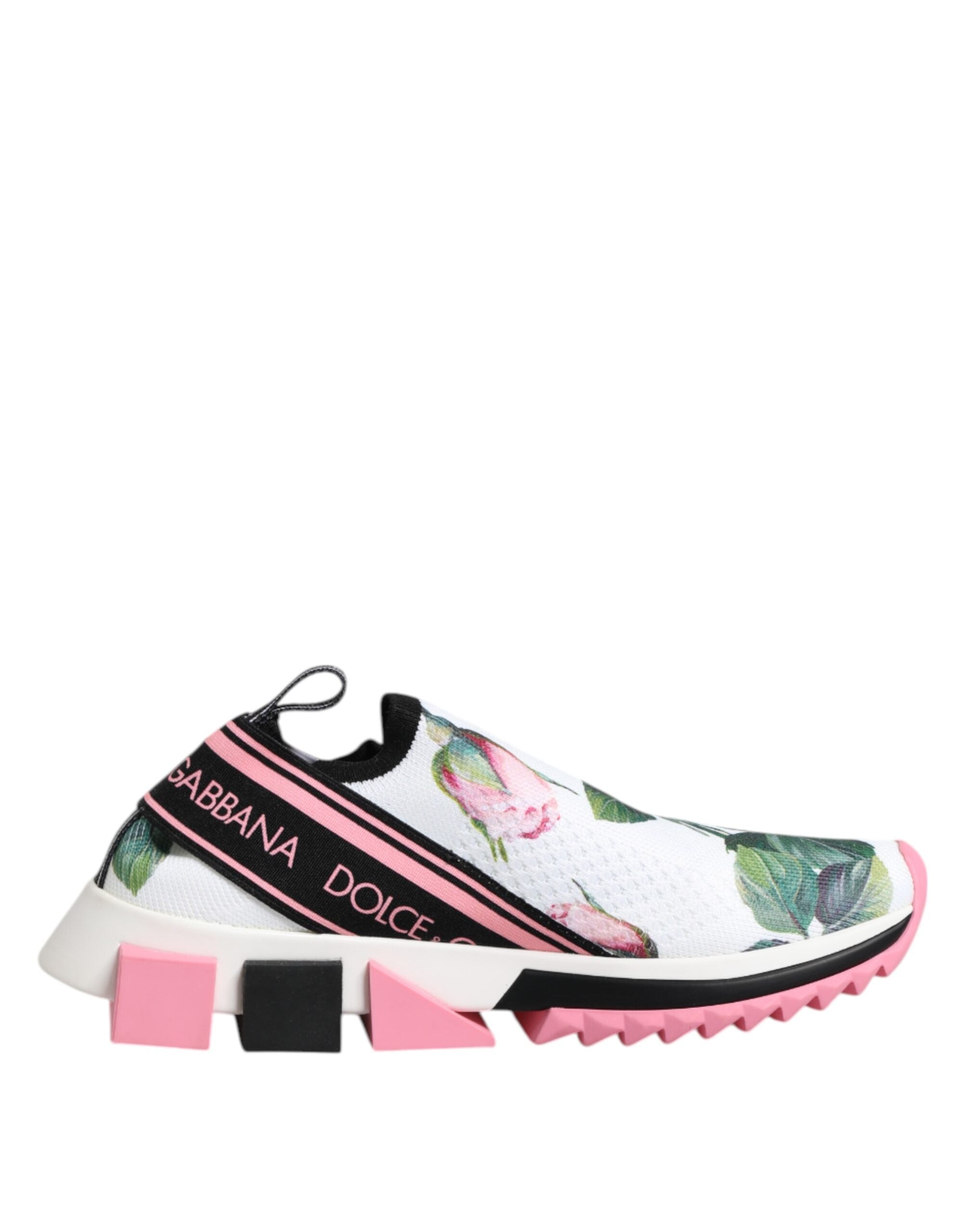 Dolce & Gabbana White Rose Print Sorrento Sneakers Shoes Dolce & Gabbana