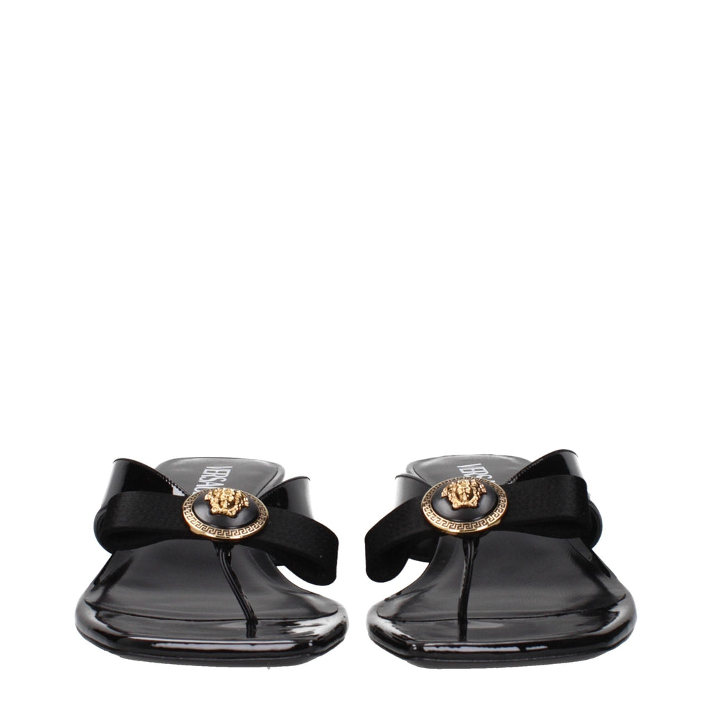 Versace Black Leather Stiletto Heel Sandals Versace