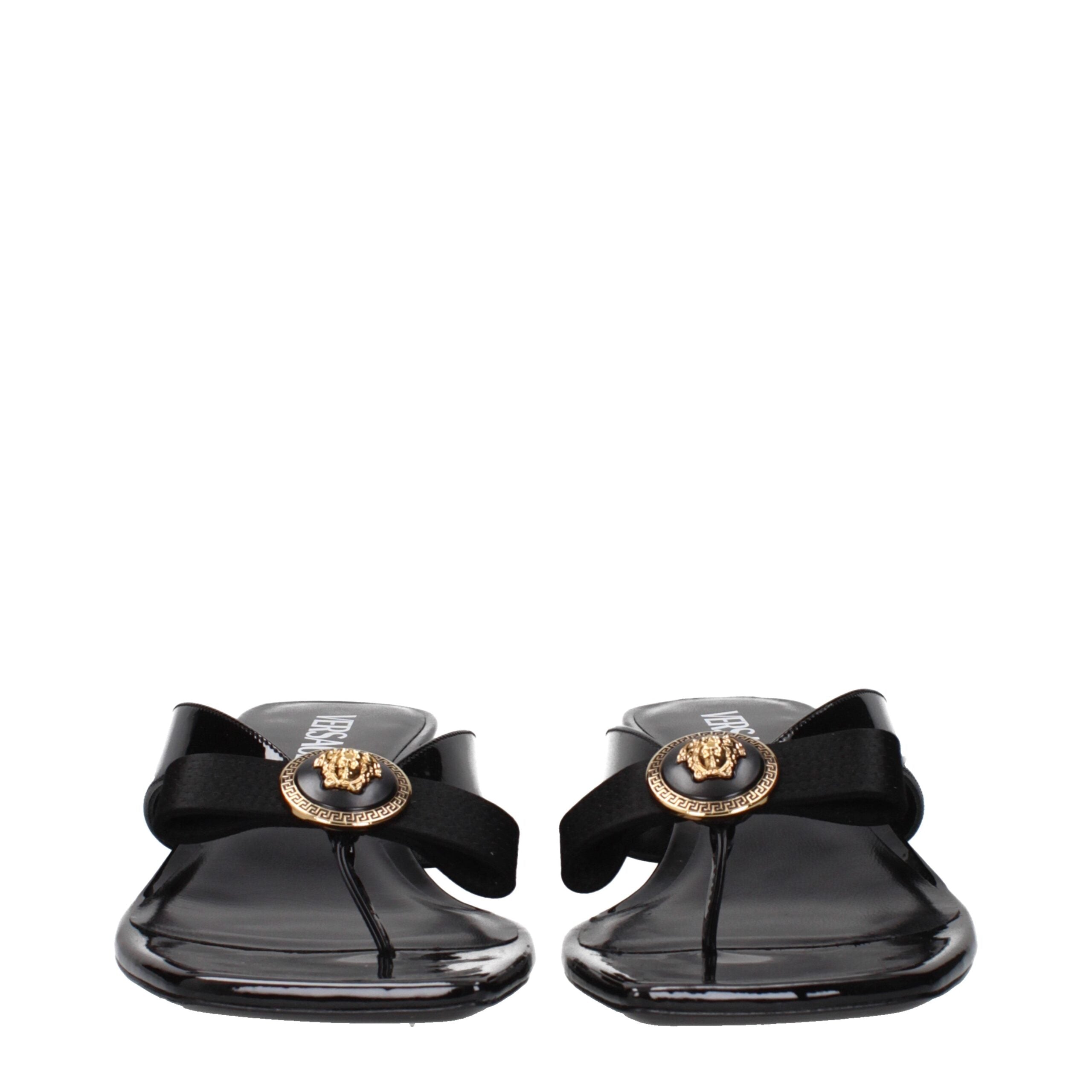Versace Black Leather Stiletto Heel Sandals Versace