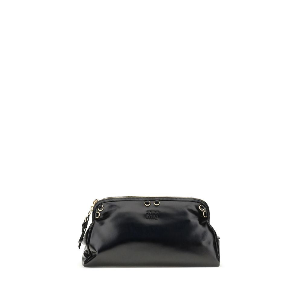 Miu Miu Black Calf Leather Bos Taurus Shoulder Bag Miu Miu