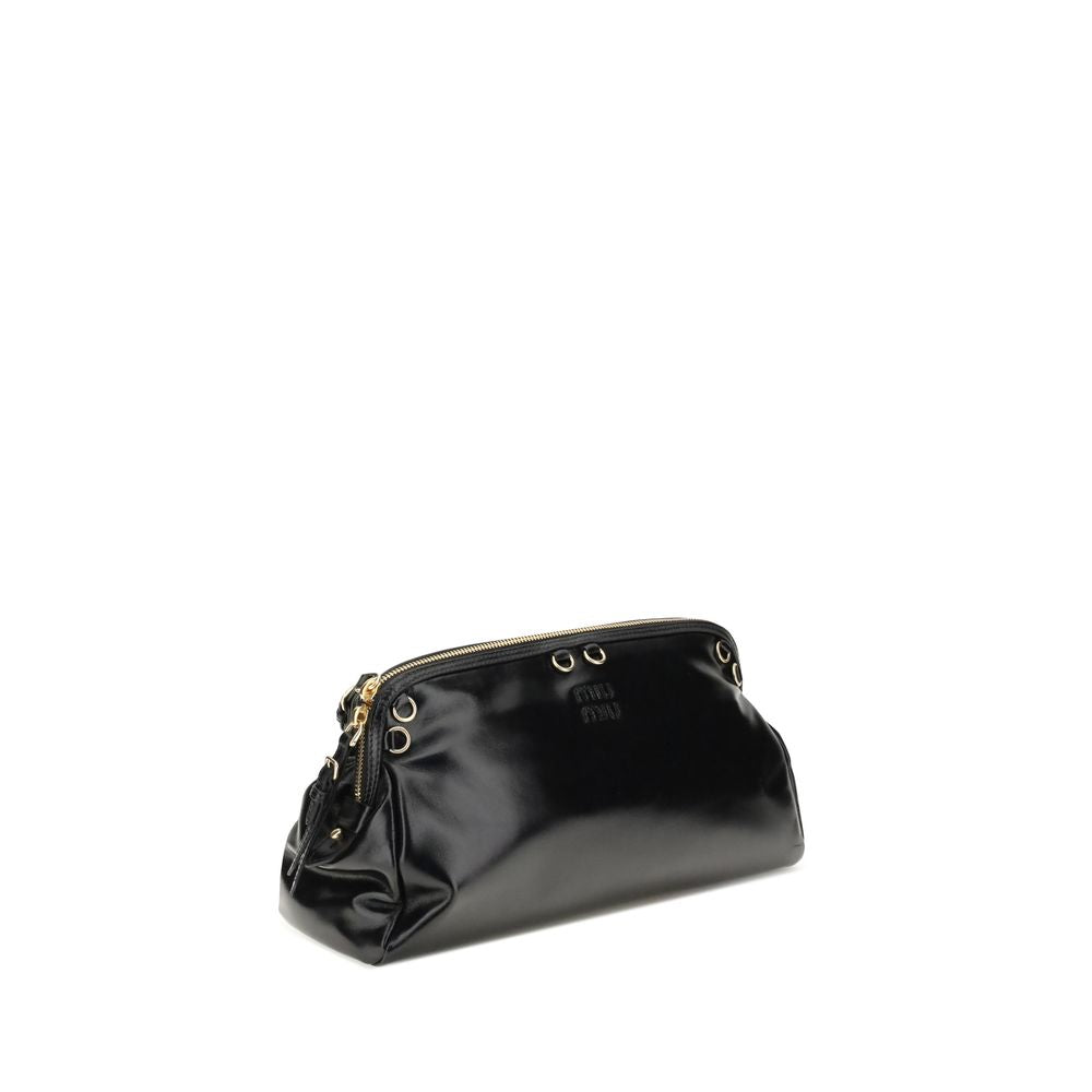 Miu Miu Black Calf Leather Bos Taurus Shoulder Bag Miu Miu