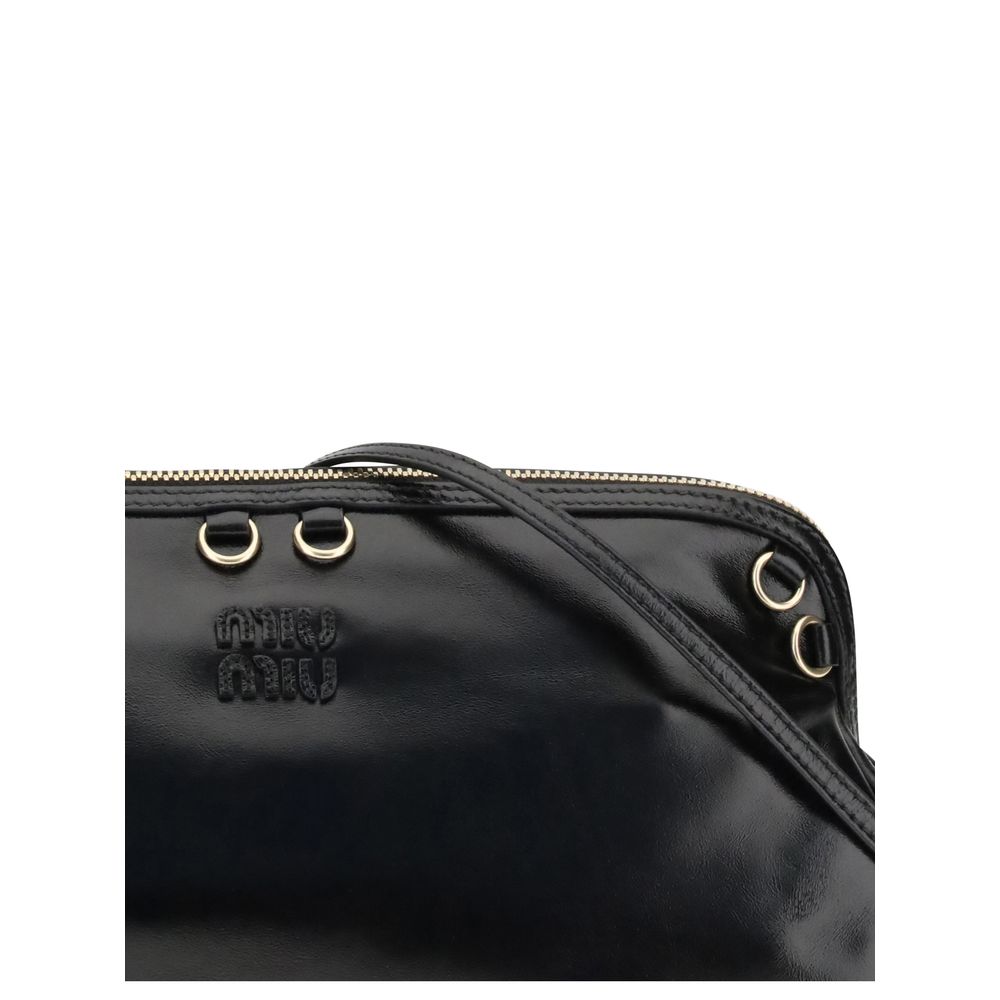 Miu Miu Black Calf Leather Bos Taurus Shoulder Bag Miu Miu