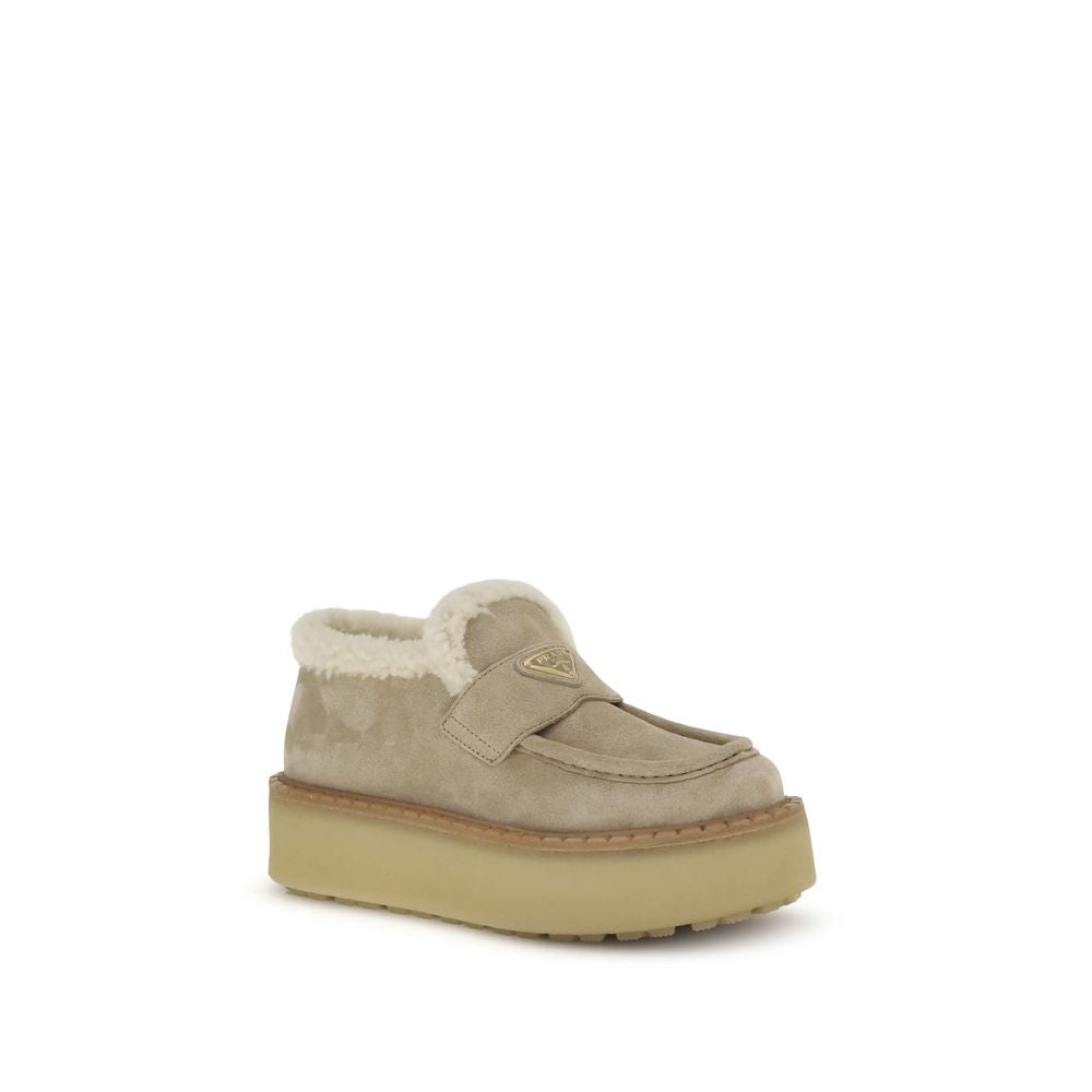Prada Suede Loafers with shearling Prada