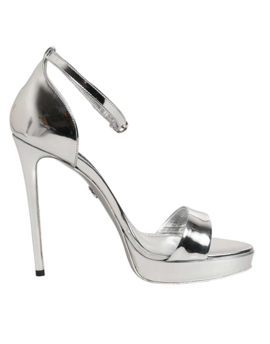 Dolce & Gabbana Silver Leather Platform Keira Sandals Shoes Dolce & Gabbana