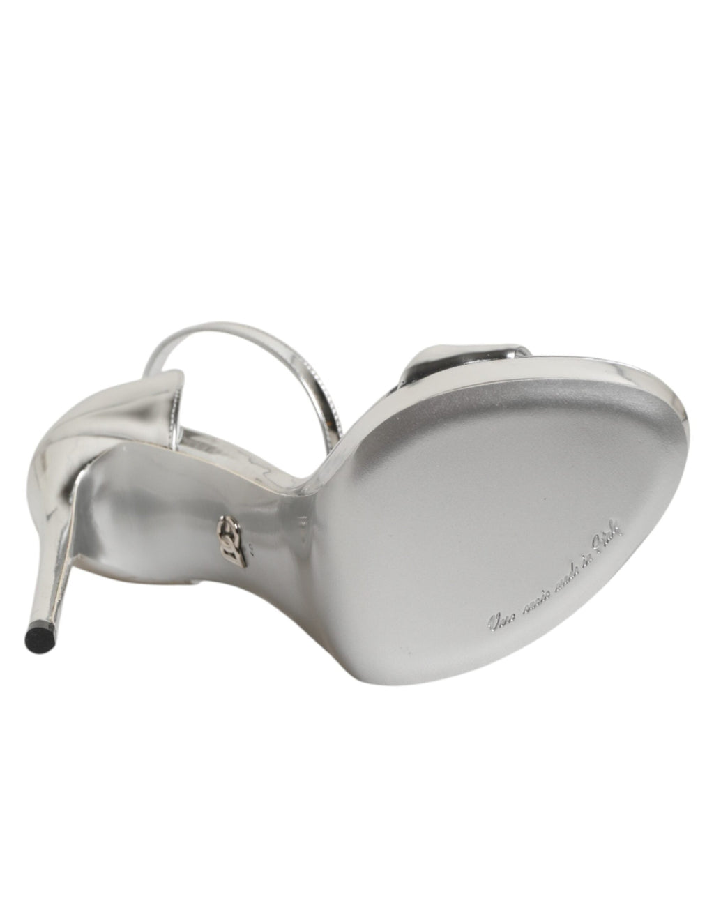 Dolce & Gabbana Silver Leather Platform Keira Sandals Shoes Dolce & Gabbana