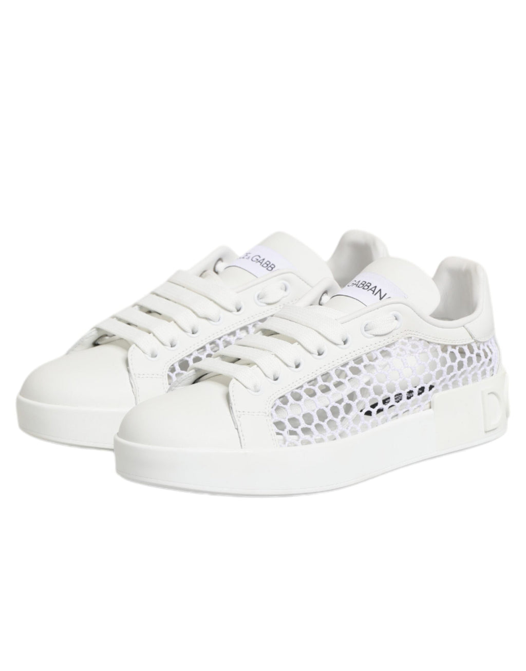 Dolce & Gabbana White Mesh Inserts Low Top Sneakers Shoes Dolce & Gabbana