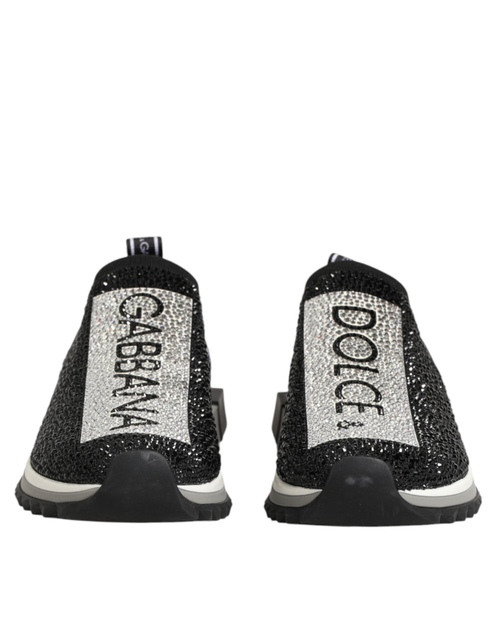 Dolce & Gabbana Black Silver Slip On Sorrento Sneakers Shoes Dolce & Gabbana