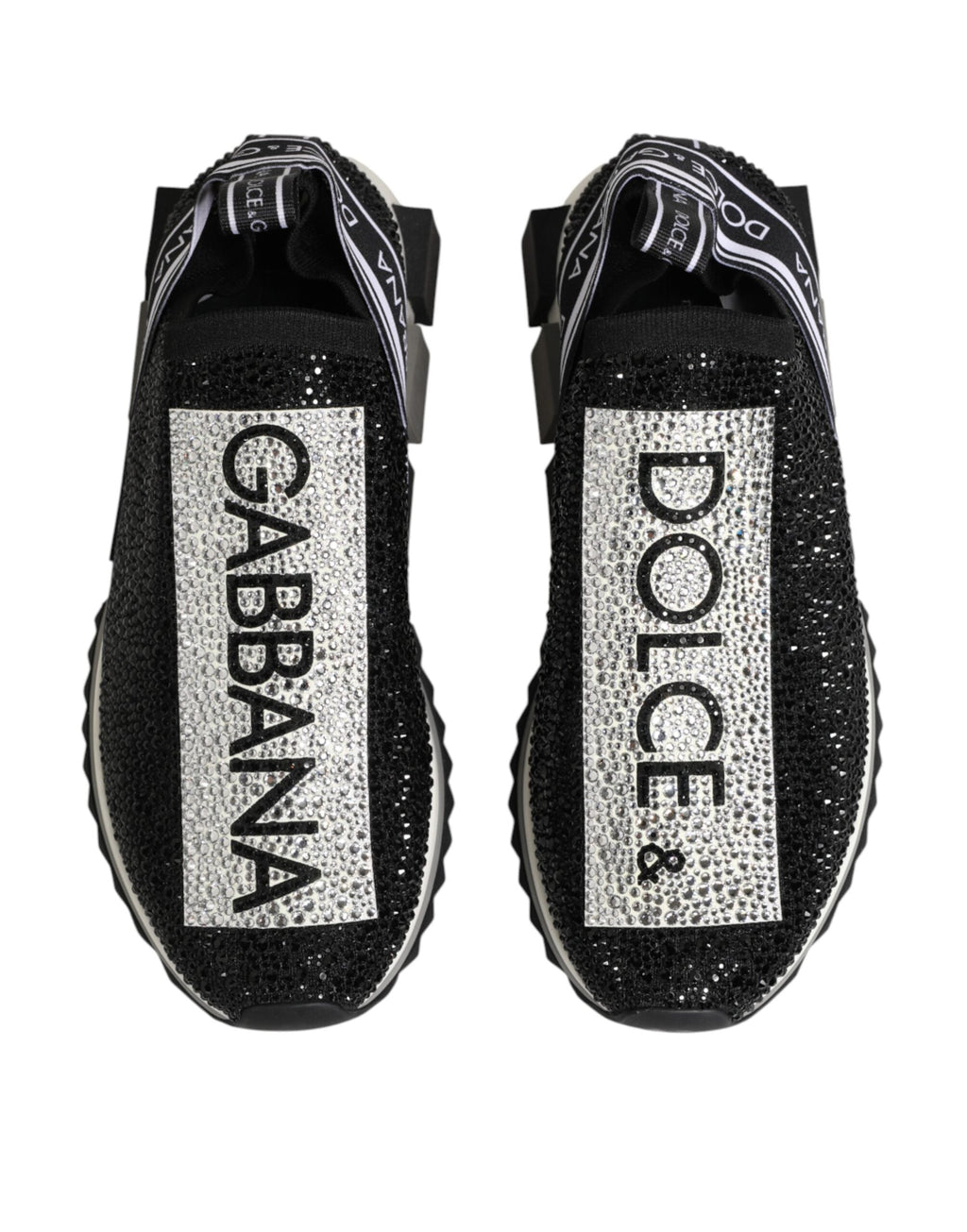 Dolce & Gabbana Black Silver Slip On Sorrento Sneakers Shoes Dolce & Gabbana