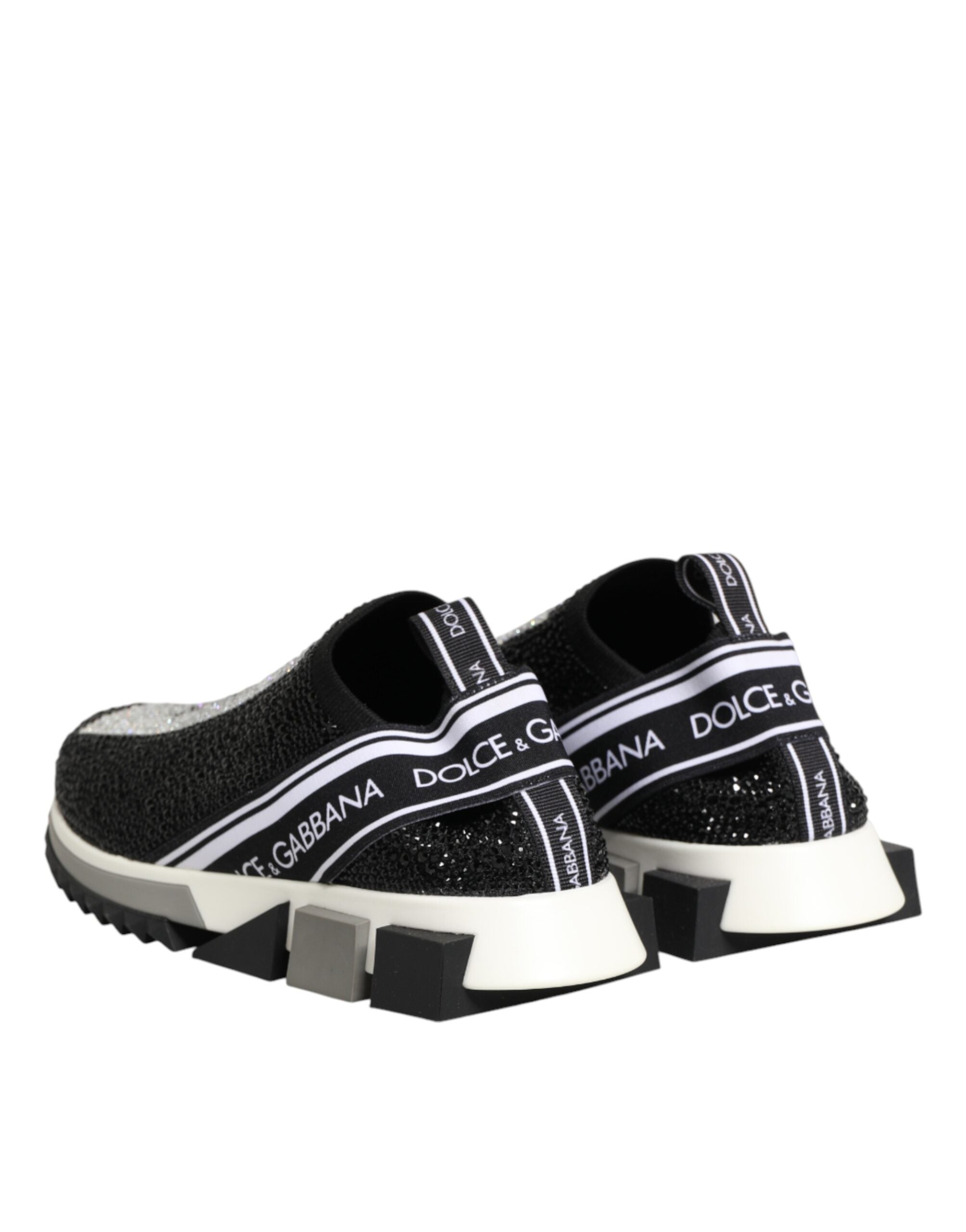 Dolce & Gabbana Black Silver Slip On Sorrento Sneakers Shoes Dolce & Gabbana