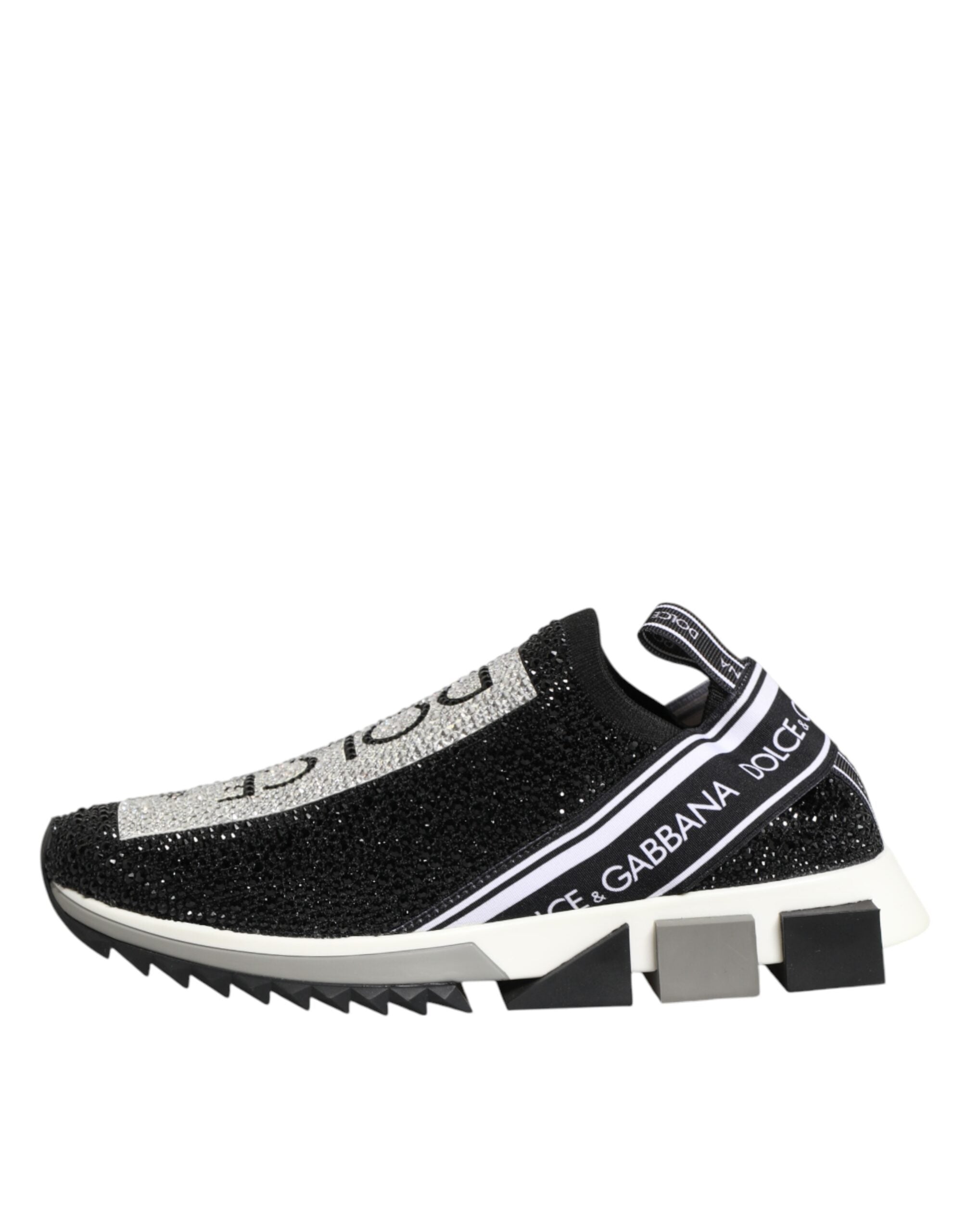 Dolce & Gabbana Black Silver Slip On Sorrento Sneakers Shoes Dolce & Gabbana