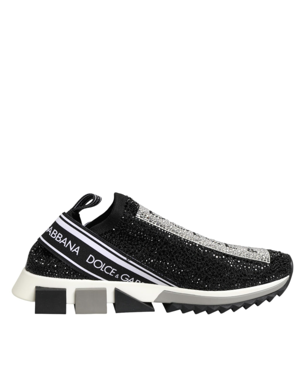 Dolce & Gabbana Black Silver Slip On Sorrento Sneakers Shoes Dolce & Gabbana