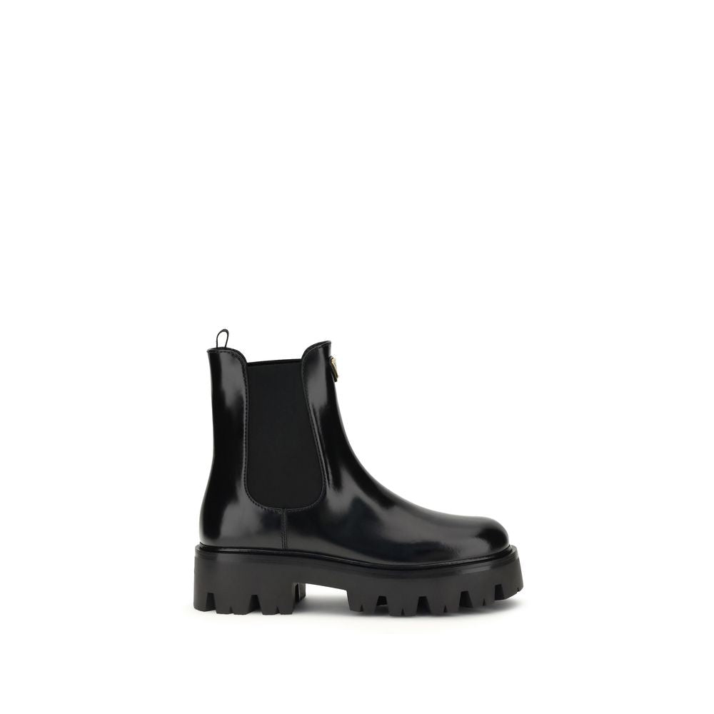 Prada Black Rubber Ankle Boots Prada
