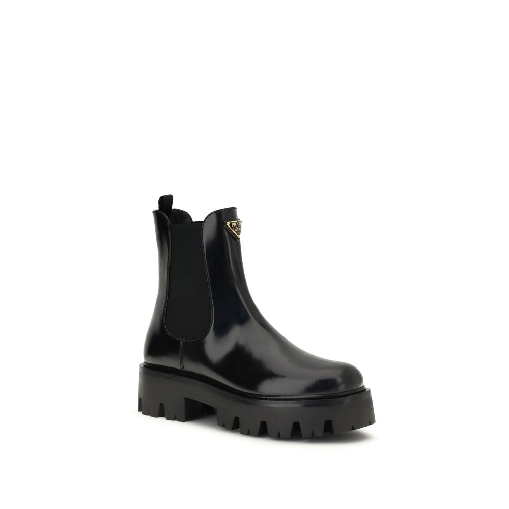 Prada Black Rubber Ankle Boots Prada