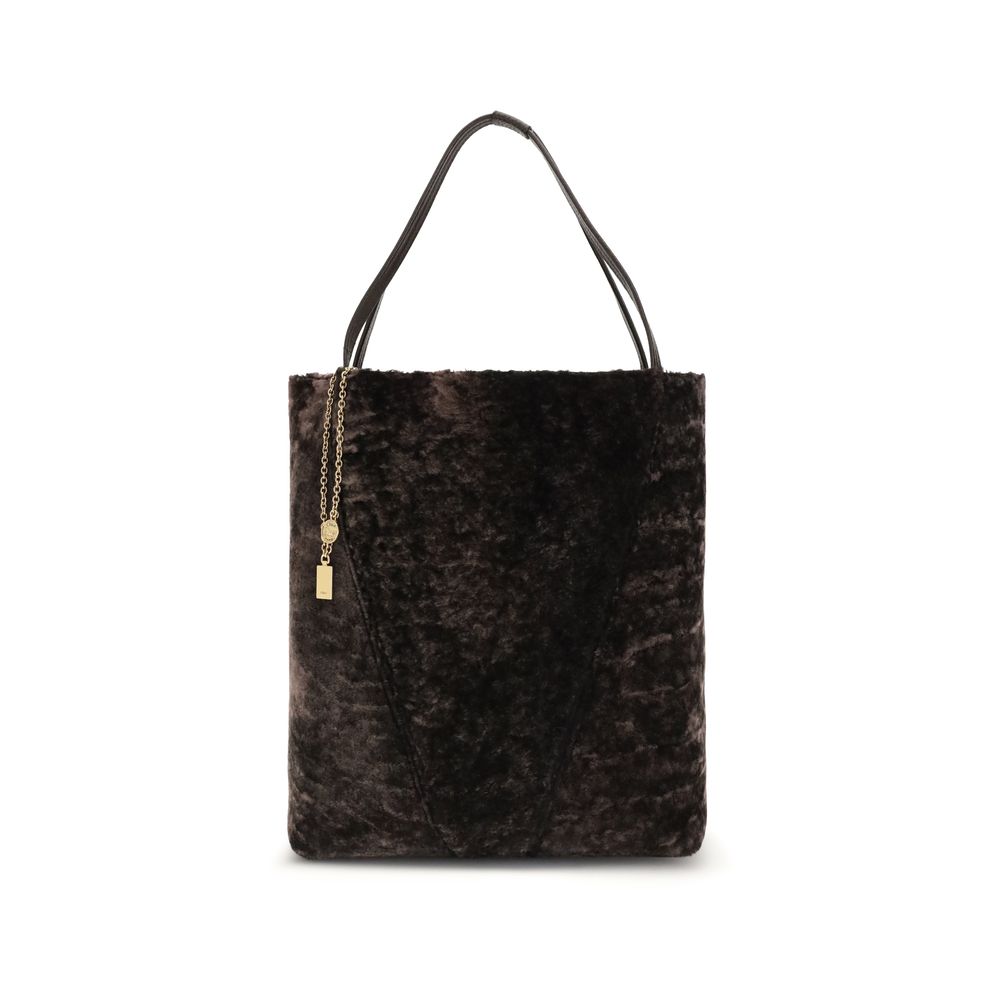 Chloé Large Spin Tote Bag in soft shearling Chloé